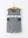 Halloween Ghost Smocked Boys Jon Jon Embroidered Romper