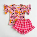 School bus cross ruffle set